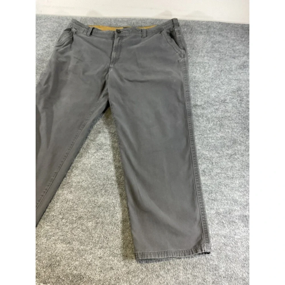 GH Bass & Co Pants Men's 44x30 Gray Casual Straight Fit Chino Cotton Blend